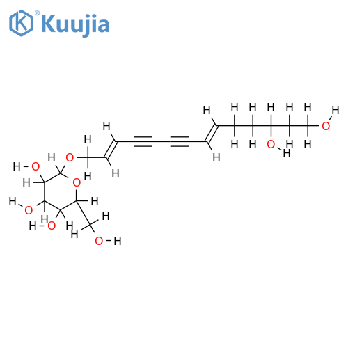 (2E,8E,12R)-tetradecadiene-4,6-diyne-1,12,14-triol-1-O-beta-D-glucopyranoside structure