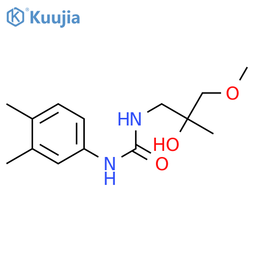1-(3,4-dimethylphenyl)-3-(2-hydroxy-3-methoxy-2-methylpropyl)urea structure