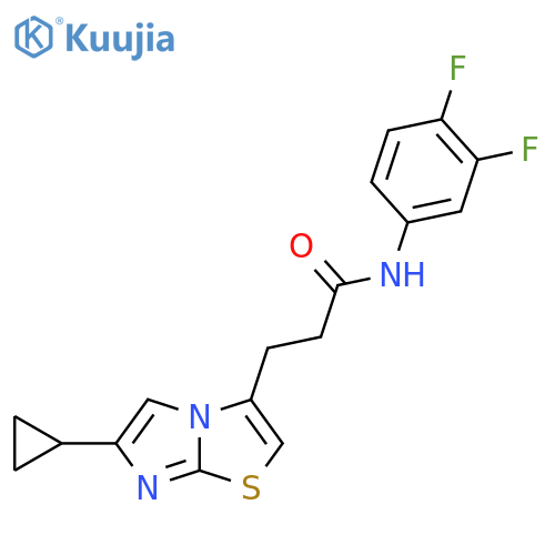 3-{6-cyclopropylimidazo2,1-b1,3thiazol-3-yl}-N-(3,4-difluorophenyl)propanamide structure