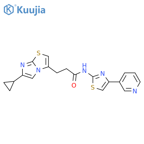 3-{6-cyclopropylimidazo2,1-b1,3thiazol-3-yl}-N-4-(pyridin-3-yl)-1,3-thiazol-2-ylpropanamide structure