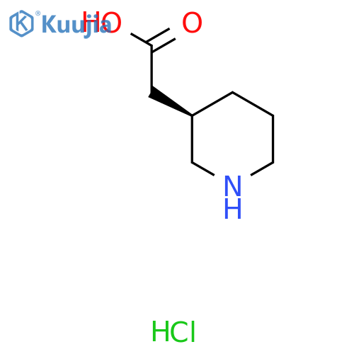(R)-2-(Piperidin-3-yl)acetic acid hydrochloride structure