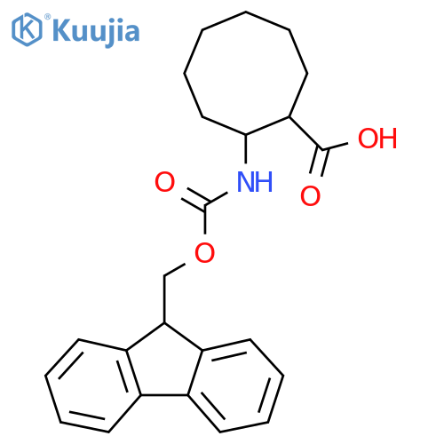 2-({[(9H-Fluoren-9-yl)methoxy]carbonyl}amino)cyclooctane-1-carboxylic acid structure