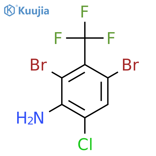 2,4-Dibromo-6-chloro-3-(trifluoromethyl)aniline structure