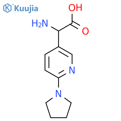 2-amino-2-6-(pyrrolidin-1-yl)pyridin-3-ylacetic acid structure