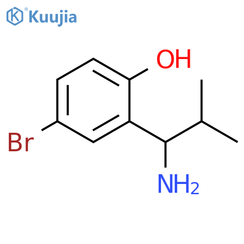 2-(1-amino-2-methylpropyl)-4-bromophenol structure