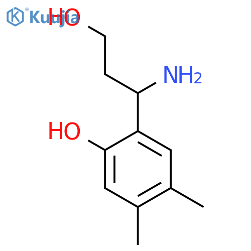 2-(1-amino-3-hydroxypropyl)-4,5-dimethylphenol structure