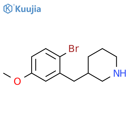 3-(2-bromo-5-methoxyphenyl)methylpiperidine structure