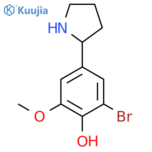 2-bromo-6-methoxy-4-(pyrrolidin-2-yl)phenol structure