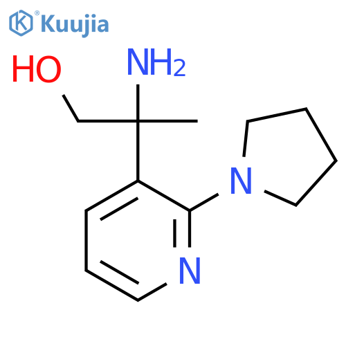 2-amino-2-2-(pyrrolidin-1-yl)pyridin-3-ylpropan-1-ol structure
