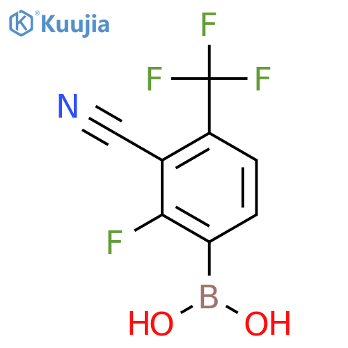 (3-Cyano-2-fluoro-4-(trifluoromethyl)phenyl)boronic acid structure