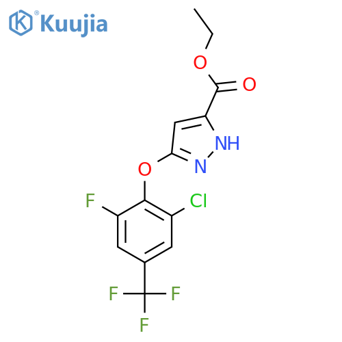 ethyl 3-[2-chloro-6-fluoro-4-(trifluoromethyl)phenoxy]-1H-pyrazole-5-carboxylate structure