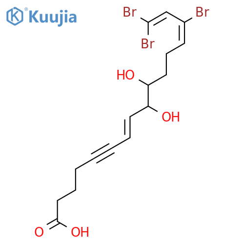 (7E,9S,10R,13E)-14,16,16-tribromo-9,10-dihydroxyhexadeca-7,13,15-trien-5-ynoic acid structure