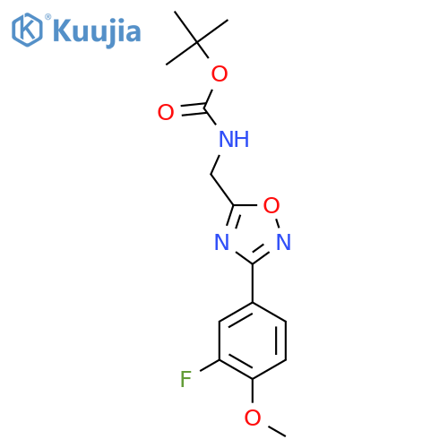tert-Butyl N-{[3-(3-fluoro-4-methoxyphenyl)-1,2,4-oxadiazol-5-yl]methyl}carbamate structure