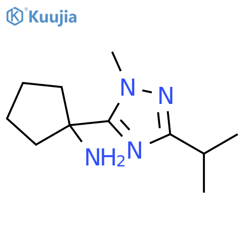 1-1-methyl-3-(propan-2-yl)-1H-1,2,4-triazol-5-ylcyclopentan-1-amine structure