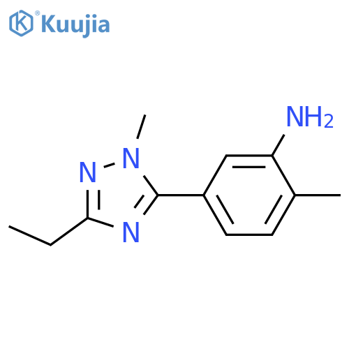 5-(3-ethyl-1-methyl-1H-1,2,4-triazol-5-yl)-2-methylaniline structure