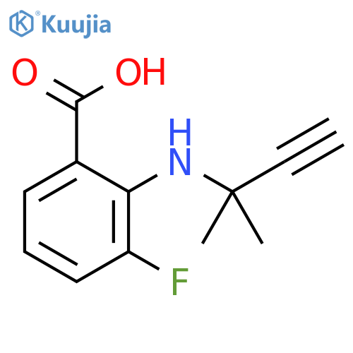 3-fluoro-2-(2-methylbut-3-yn-2-yl)aminobenzoic acid structure