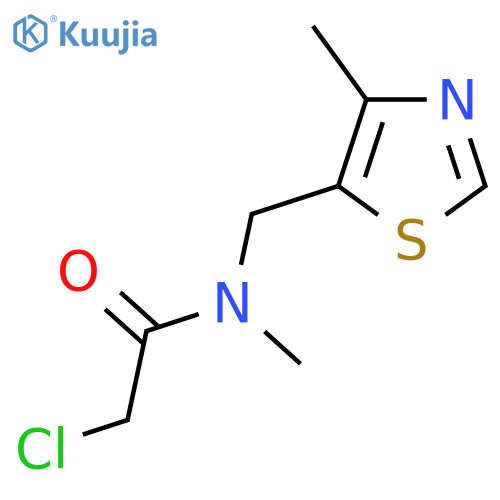 2-chloro-N-methyl-N-[(4-methyl-1,3-thiazol-5-yl)methyl]acetamide structure