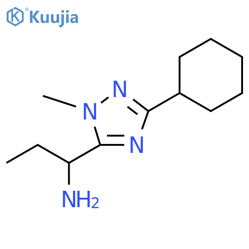 1-(3-cyclohexyl-1-methyl-1H-1,2,4-triazol-5-yl)propan-1-amine structure