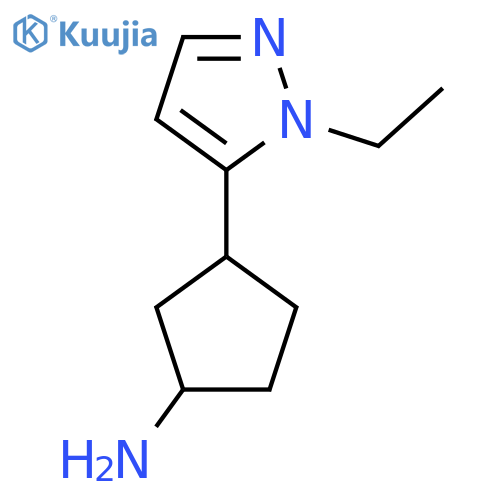 3-(1-ethyl-1H-pyrazol-5-yl)cyclopentan-1-amine structure
