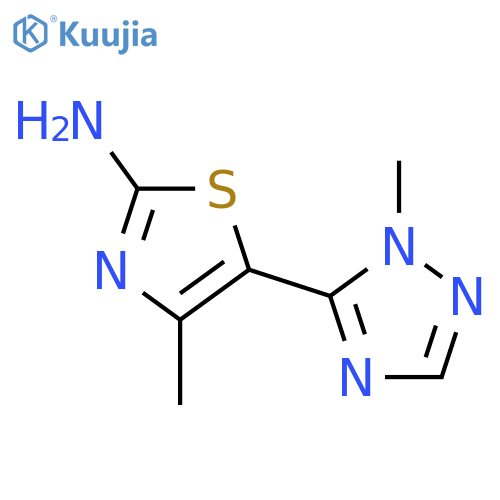 4-methyl-5-(1-methyl-1H-1,2,4-triazol-5-yl)-1,3-thiazol-2-amine structure