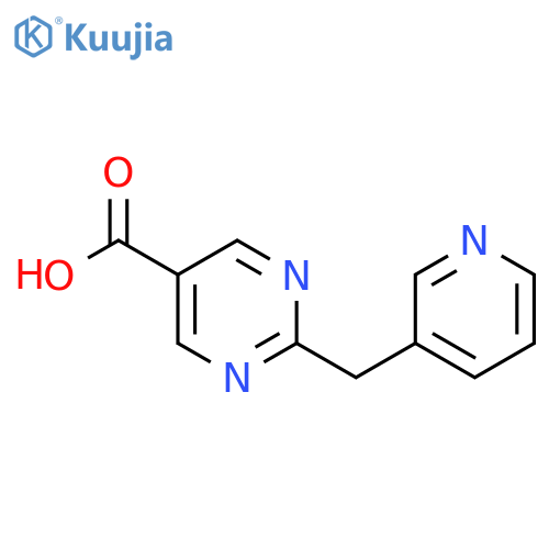 2-[(Pyridin-3-yl)methyl]pyrimidine-5-carboxylic acid structure
