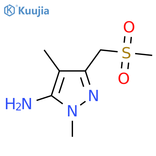 3-(methanesulfonylmethyl)-1,4-dimethyl-1H-pyrazol-5-amine structure