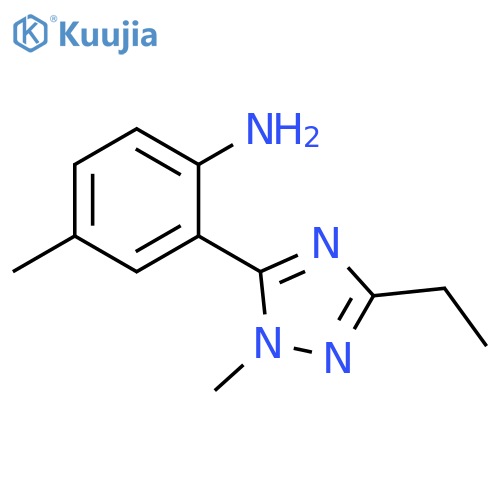 2-(3-ethyl-1-methyl-1H-1,2,4-triazol-5-yl)-4-methylaniline structure