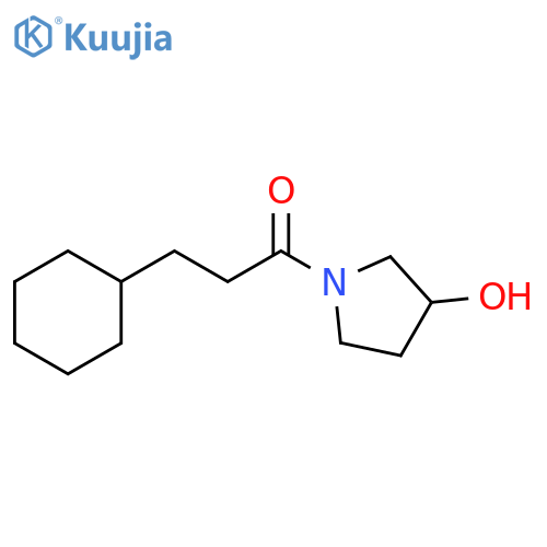 3-cyclohexyl-1-(3-hydroxypyrrolidin-1-yl)propan-1-one structure