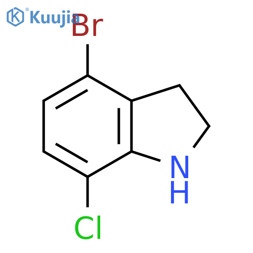 4-bromo-7-chloro-2,3-dihydro-1H-indole structure