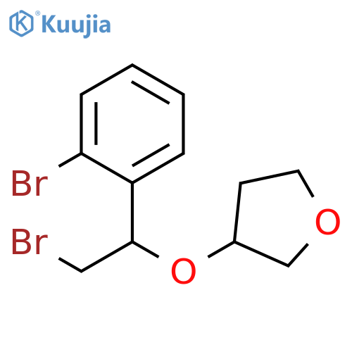 3-2-bromo-1-(2-bromophenyl)ethoxyoxolane structure