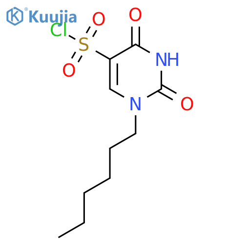 1-Hexyl-2,4-dioxo-1,2,3,4-tetrahydropyrimidine-5-sulfonyl chloride structure