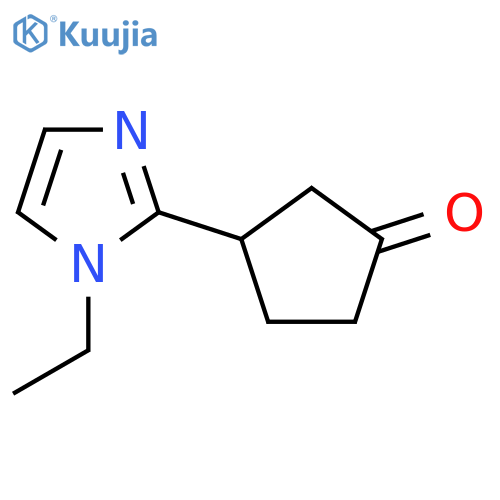 3-(1-ethyl-1H-imidazol-2-yl)cyclopentan-1-one structure
