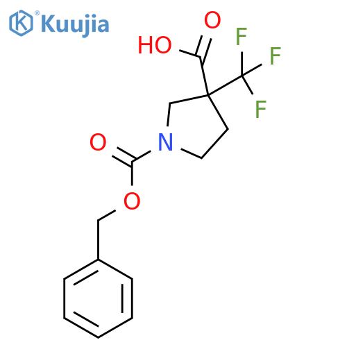 1-(benzyloxy)carbonyl-3-(trifluoromethyl)pyrrolidine-3-carboxylic acid structure
