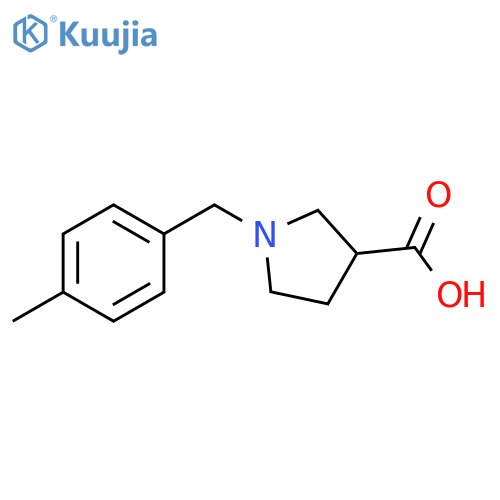 1-[(4-methylphenyl)methyl]pyrrolidine-3-carboxylic acid structure