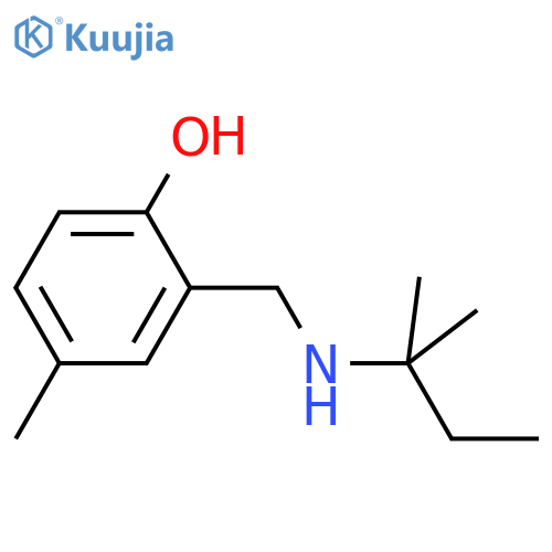 4-methyl-2-{(2-methylbutan-2-yl)aminomethyl}phenol structure