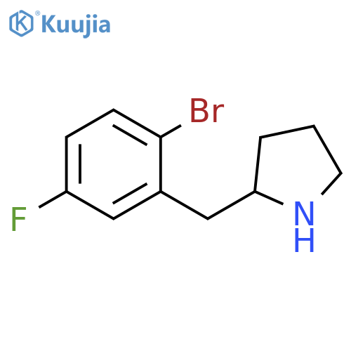 2-(2-bromo-5-fluorophenyl)methylpyrrolidine structure