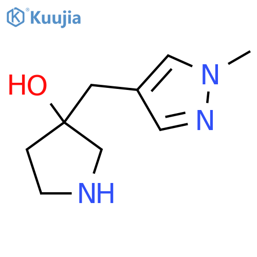 3-[(1-methyl-1H-pyrazol-4-yl)methyl]pyrrolidin-3-ol structure