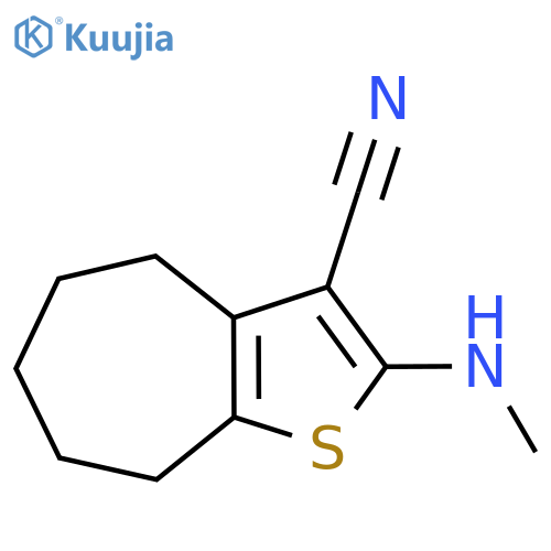 2-(methylamino)-4H,5H,6H,7H,8H-cyclohepta[b]thiophene-3-carbonitrile structure