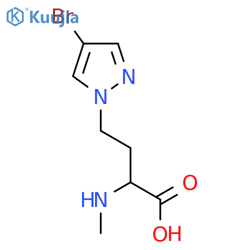 4-(4-bromo-1H-pyrazol-1-yl)-2-(methylamino)butanoic acid structure