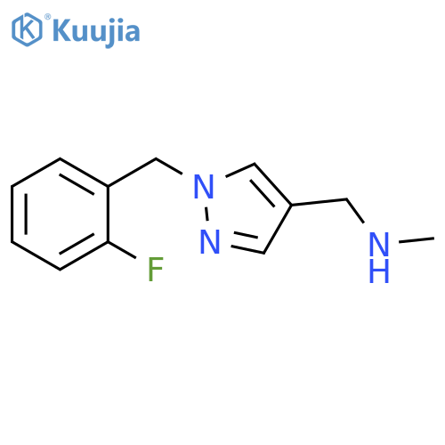 ({1-[(2-fluorophenyl)methyl]-1H-pyrazol-4-yl}methyl)(methyl)amine structure
