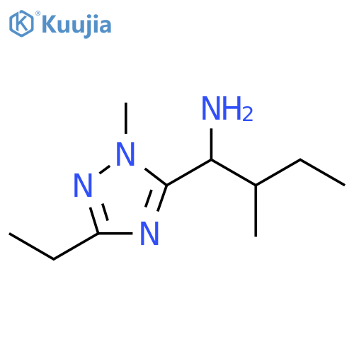 1-(3-ethyl-1-methyl-1H-1,2,4-triazol-5-yl)-2-methylbutan-1-amine structure