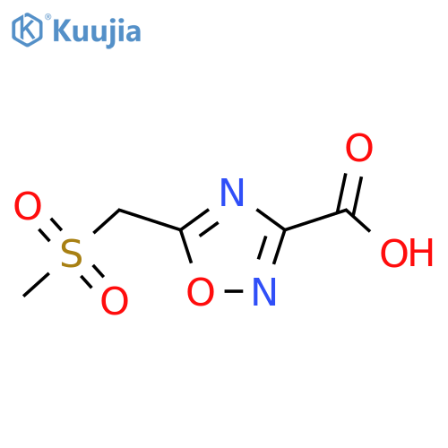 5-(methanesulfonylmethyl)-1,2,4-oxadiazole-3-carboxylic acid structure
