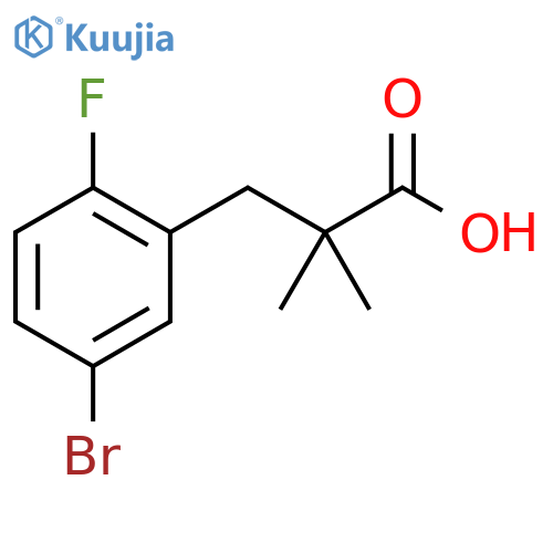 3-(5-bromo-2-fluorophenyl)-2,2-dimethylpropanoic acid structure