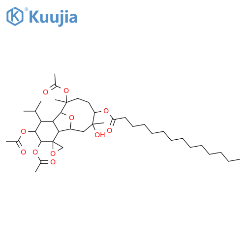 4,18:6,13-Diepoxy-2,3,8,9,12-eunicellanepentol; (2α,3α,4α,8α,9β,12β)-form, 9-Tetradecanoyl, 2,3,12-tri-Ac structure