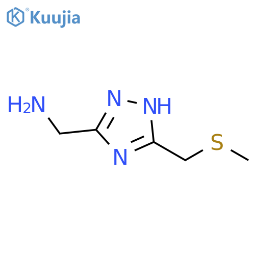 (5-((Methylthio)methyl)-1H-1,2,4-triazol-3-yl)methanamine structure