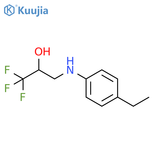 3-[(4-ethylphenyl)amino]-1,1,1-trifluoropropan-2-ol structure