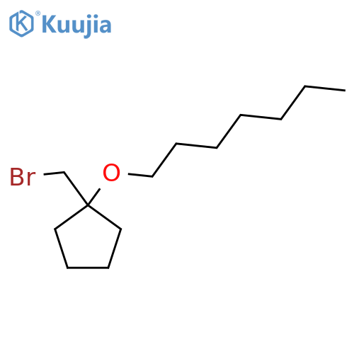 1-(bromomethyl)-1-(heptyloxy)cyclopentane structure