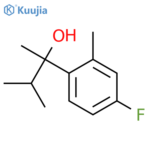 2-(4-fluoro-2-methylphenyl)-3-methylbutan-2-ol structure