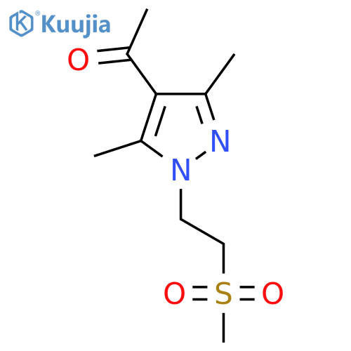 1-1-(2-methanesulfonylethyl)-3,5-dimethyl-1H-pyrazol-4-ylethan-1-one structure