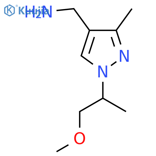 1-(1-methoxypropan-2-yl)-3-methyl-1H-pyrazol-4-ylmethanamine structure